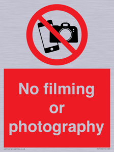 No filming or photography